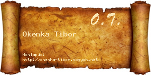 Okenka Tibor névjegykártya